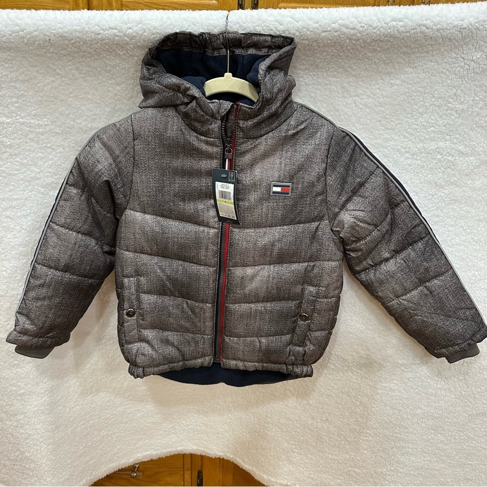 Boys Grey Tommy Hilfiger Winter Coat